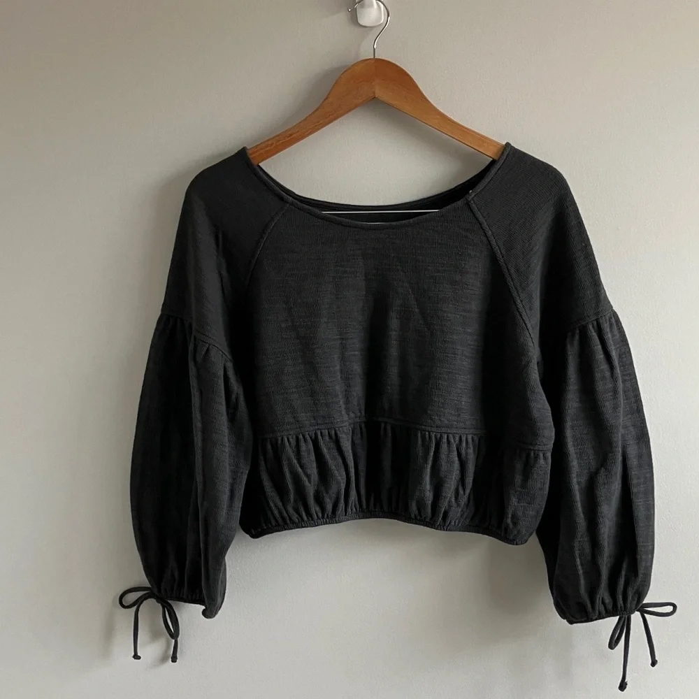 Aerie Endless Summer Crew sweatshirt grey size small oversized NWT - Picture 3 of 9